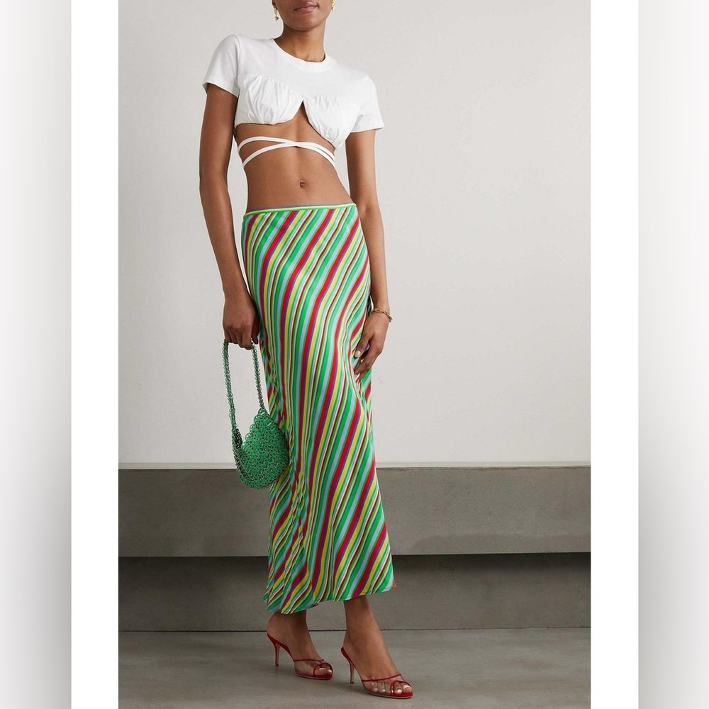 RIXO kelly stripe skirt